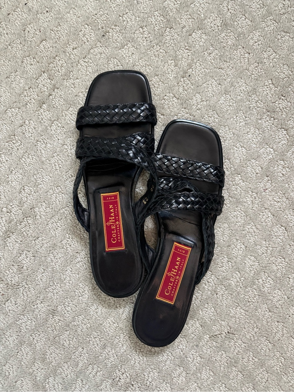 Vintage Cole Haan Woven Leather Slide Sandals